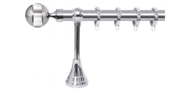 Κουρτινόξυλο Σταθερό Φ25 Inox No5 0