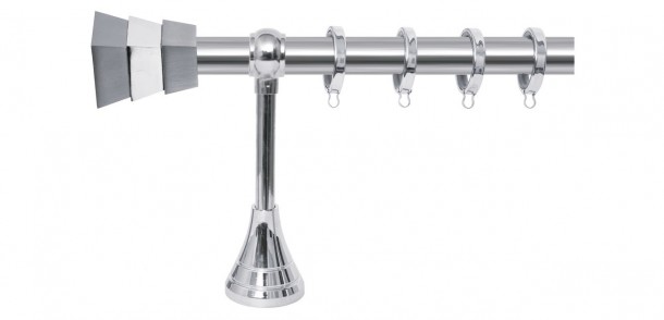Κουρτινόξυλο Σταθερό Φ25 Inox No8 0