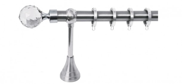 Κουρτινόξυλο Σταθερό Φ25 Inox No9 0