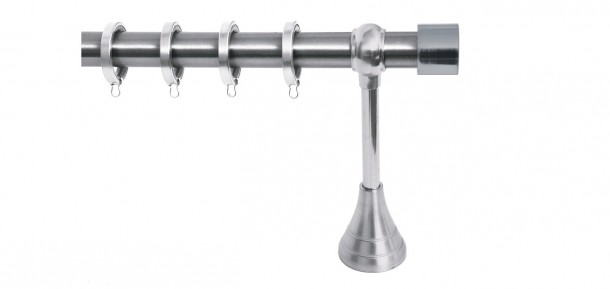 Κουρτινόξυλο Σταθερό Φ25 Inox Τάπα 0