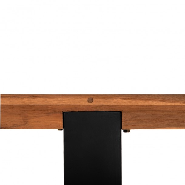 ΚΟΝΣΟΛΑ FB99800 ΑΝΑΚΥΚΛΩΜΕΝΟ ΞΥΛΟ TEAK-ΜΑΥΡΕΣ ΜΕΤΑΛΛΙΚΕΣ ΒΑΣΕΙΣ 240x50x90Yεκ 5
