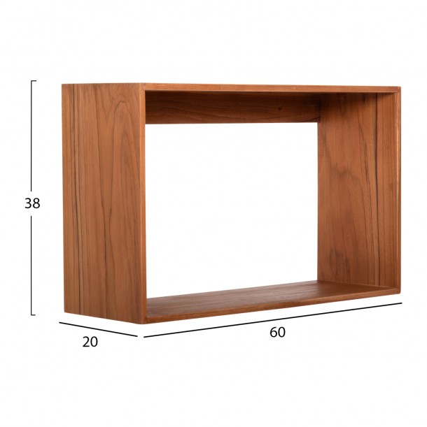 ΡΑΦΙΕΡΑ FB99830 3ΤΜΧ ΞΥΛΟ TEAK ΣΕ ΦΥΣΙΚΟ ΧΡΩΜΑ 60x20x38Υεκ 1