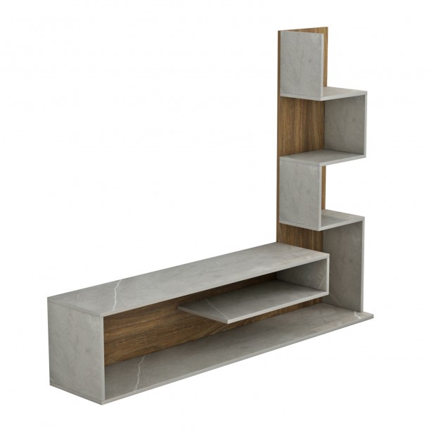 ΣΥΝΘΕΤΟ ΤΗΛΕΟΡΑΣΗΣ FB98908.14 ΜΕΛΑΜΙΝΗ ΓΚΡΙ STONE TEXTURE-ΦΥΣΙΚΟ 149,5x29,5x120,8Υεκ. 2