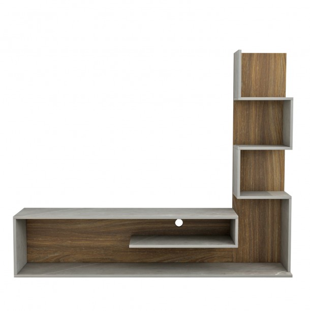 ΣΥΝΘΕΤΟ ΤΗΛΕΟΡΑΣΗΣ FB98908.14 ΜΕΛΑΜΙΝΗ ΓΚΡΙ STONE TEXTURE-ΦΥΣΙΚΟ 149,5x29,5x120,8Υεκ. 3
