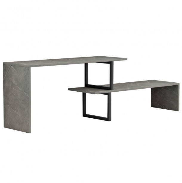 ΕΠΙΠΛΟ ΤΗΛΕΟΡΑΣΗΣ ΕΠΕΚΤ. FB98892.11 ΜΕΛΑΜΙΝΗ GREY STONE TEXTURE 160x30x45Υεκ. 2