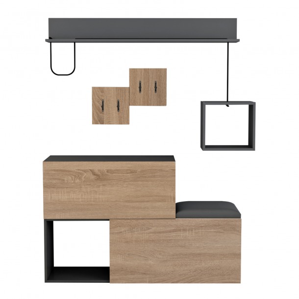 ΕΠΙΠΛΟ ΕΙΣΟΔΟΥ FB98957.11 ΜΕΛΑΜΙΝΗ ΣΕ SONAMA-ΓΚΡΙ 120x20x72Υ εκ. 2