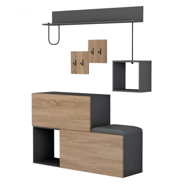 ΕΠΙΠΛΟ ΕΙΣΟΔΟΥ FB98957.11 ΜΕΛΑΜΙΝΗ ΣΕ SONAMA-ΓΚΡΙ 120x20x72Υ εκ. 3