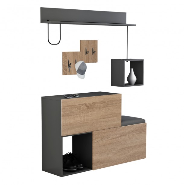 ΕΠΙΠΛΟ ΕΙΣΟΔΟΥ FB98957.11 ΜΕΛΑΜΙΝΗ ΣΕ SONAMA-ΓΚΡΙ 120x20x72Υ εκ. 0