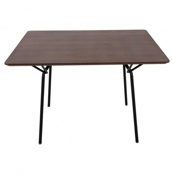 ΤΡΑΠΕΖΙ ΤΡΑΠΕΖΑΡΙΑΣ FB99614.02 MDF ΜΕ ΚΑΠΛΑΜΑ ΔΡΥΟΣ ΚΑΡΥΔΙ-ΜΑΥΡΟ ΜΕΤΑΛΛΟ 120x120x75Υεκ. 2