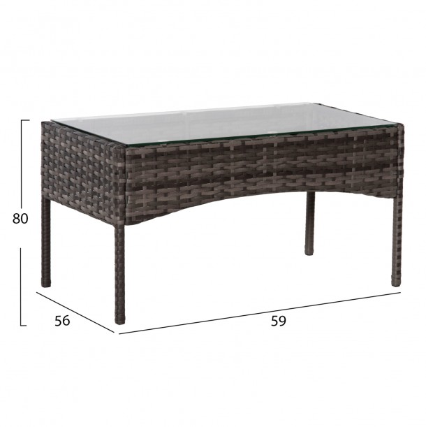 ΣΕΤ ΣΑΛΟΝΙ 4ΤΜΧ FB96089.02 ΣΥΝΘ.RATTAN ΓΚΡΙ-ΜΠΕΖ ΜΑΞΙΛΑΡΙΑ 3