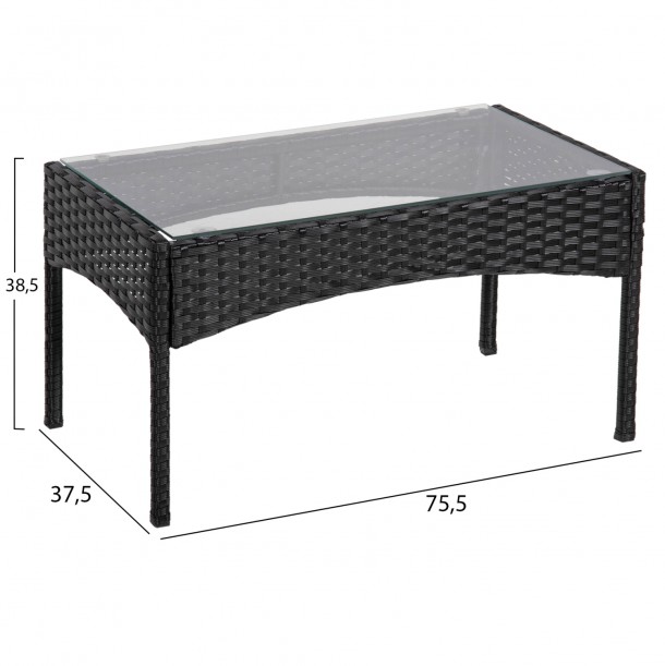ΣΕΤ ΣΑΛΟΝΙ 4ΤΜΧ FB96089.04 ΣΥΝΘ.RATTAN ΜΑΥΡΟ-ΜΠΕΖ ΜΑΞΙΛΑΡΙΑ 3
