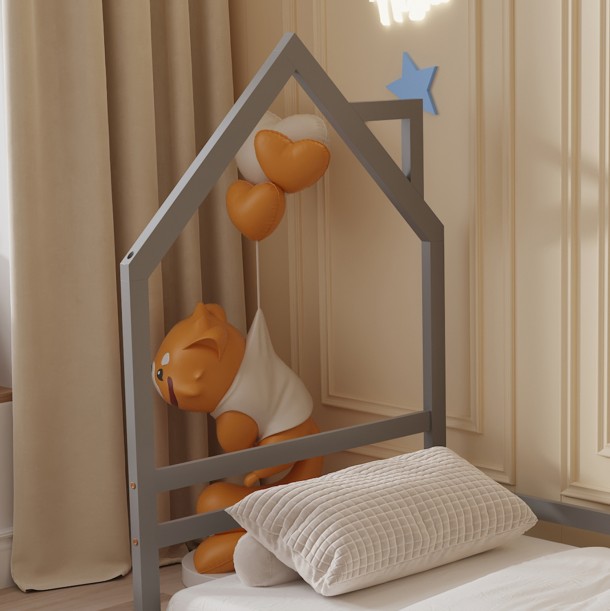 ΚΡΕΒΑΤΙ ΠΑΙΔΙΚΟ FB9676.05 τ.MONTESSORI ΞΥΛΟ ΠΕΥΚΟ ΓΚΡΙ- 190x90εκ 5