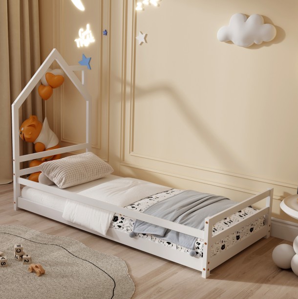 ΚΡΕΒΑΤΙ ΠΑΙΔΙΚΟ FB9676.03 τ.MONTESSORI ΞΥΛΟ ΠΕΥΚΟ ΛΕΥΚΟ- 190x90εκ 3