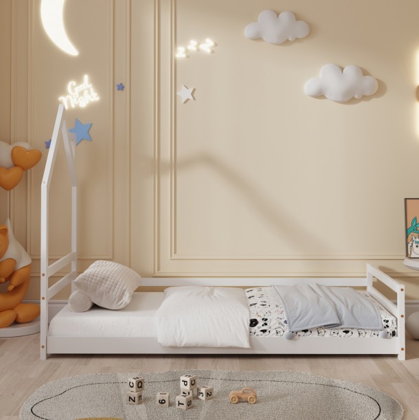 ΚΡΕΒΑΤΙ ΠΑΙΔΙΚΟ FB9676.03 τ.MONTESSORI ΞΥΛΟ ΠΕΥΚΟ ΛΕΥΚΟ- 190x90εκ 4