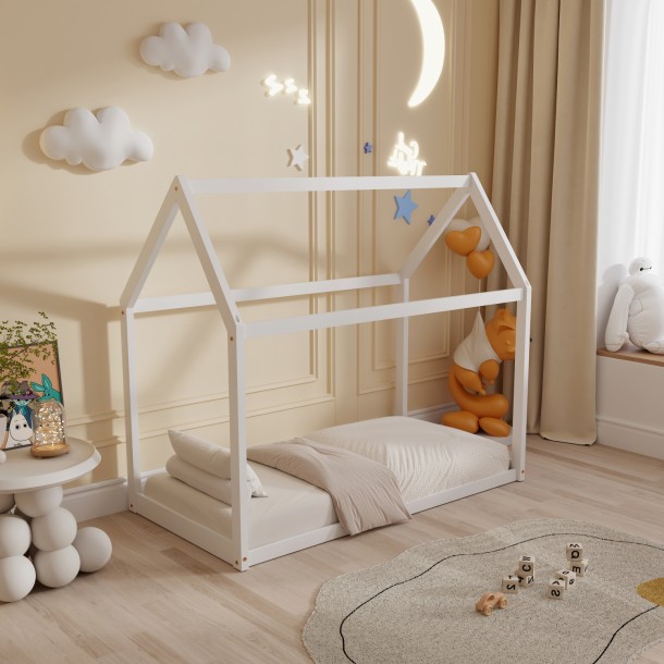 ΚΡΕΒΑΤΙ ΠΑΙΔΙΚΟ FB9677.03 τ.MONTESSORI ΞΥΛΟ ΠΕΥΚΟ ΛΕΥΚΟ- 190x90εκ 4
