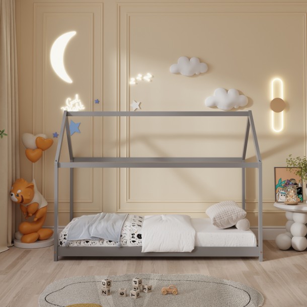 ΚΡΕΒΑΤΙ ΠΑΙΔΙΚΟ FB9678.05 τ.MONTESSORI ΞΥΛΟ ΠΕΥΚΟ ΓΚΡΙ- 140x70εκ 3