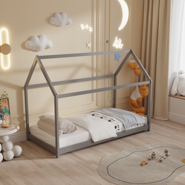 ΚΡΕΒΑΤΙ ΠΑΙΔΙΚΟ FB9678.05 τ.MONTESSORI ΞΥΛΟ ΠΕΥΚΟ ΓΚΡΙ- 140x70εκ 4