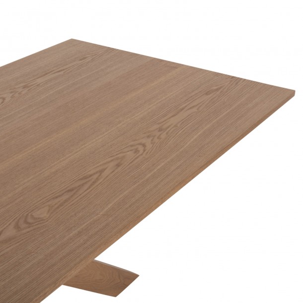 ΤΡΑΠΕΖΙ ΤΡΑΠΕΖΑΡΙΑΣ FB99853 MDF ΜΕ ΚΑΠΛΑΜΑ ΦΡΑΞΙΝΟΥ-ΠΟΔΙΑ RUBBERWOOD-ΦΥΣΙΚΟ 180x90x75Yεκ 4