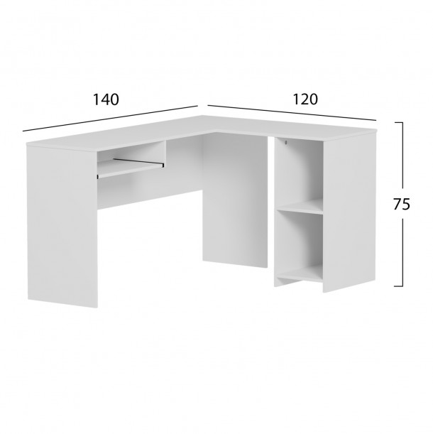 ΓΩΝΙΑΚΟ ΓΡΑΦΕΙΟ FB92135.03 MDF ΣΕ ΛΕΥΚΟ 140x120x75Υεκ 1