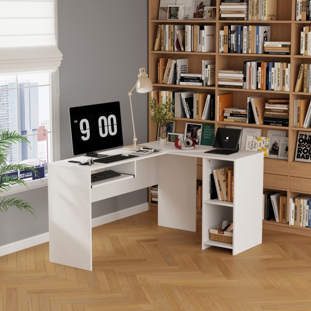 ΓΩΝΙΑΚΟ ΓΡΑΦΕΙΟ FB92135.03 MDF ΣΕ ΛΕΥΚΟ 140x120x75Υεκ 2