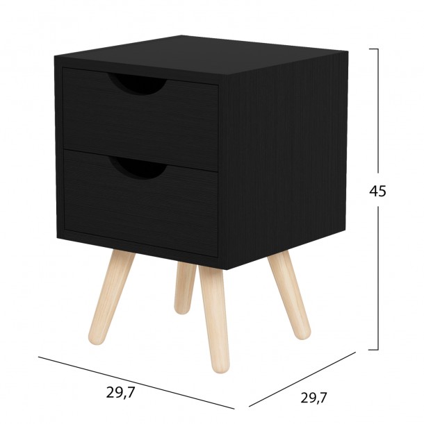 ΚΟΜΟΔΙΝΟ FB92472.02 ΜΕΛΑΜΙΝΗ-2 ΣΥΡΤΑΡΙΑ-WENGE 29,7x29,7x45Υεκ 1