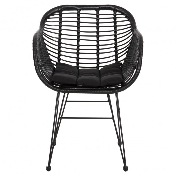 ΠΟΛΥΘΡΟΝΑ ΜΕ ΜΑΞΙΛΑΡΙ ΜΕΤΑΛΛΙΚΗ FB95450.32 ΜΕ WICKER ΜΑΥΡΟ 58x59x82Υεκ. 2