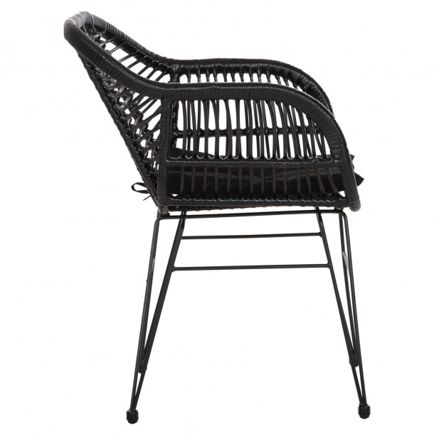 ΠΟΛΥΘΡΟΝΑ ΜΕ ΜΑΞΙΛΑΡΙ ΜΕΤΑΛΛΙΚΗ FB95450.32 ΜΕ WICKER ΜΑΥΡΟ 58x59x82Υεκ. 3