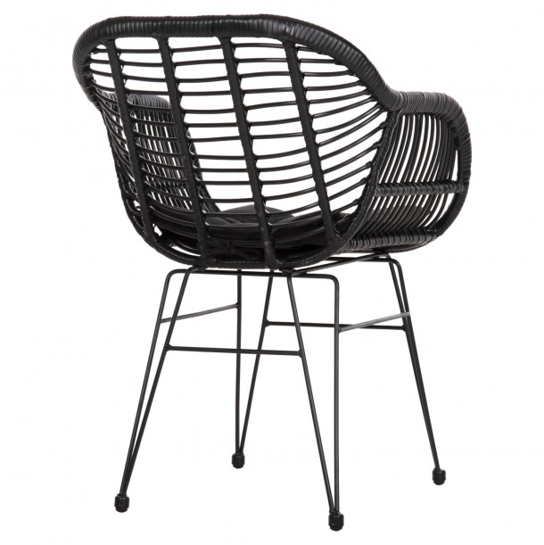ΠΟΛΥΘΡΟΝΑ ΜΕ ΜΑΞΙΛΑΡΙ ΜΕΤΑΛΛΙΚΗ FB95450.32 ΜΕ WICKER ΜΑΥΡΟ 58x59x82Υεκ. 4