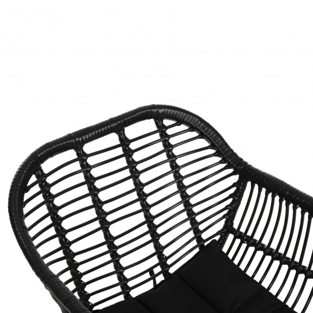 ΠΟΛΥΘΡΟΝΑ ΜΕ ΜΑΞΙΛΑΡΙ ΜΕΤΑΛΛΙΚΗ FB95450.32 ΜΕ WICKER ΜΑΥΡΟ 58x59x82Υεκ. 6