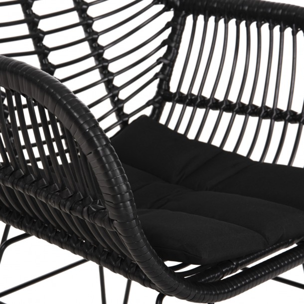 ΠΟΛΥΘΡΟΝΑ ΜΕ ΜΑΞΙΛΑΡΙ ΜΕΤΑΛΛΙΚΗ FB95450.32 ΜΕ WICKER ΜΑΥΡΟ 58x59x82Υεκ. 7