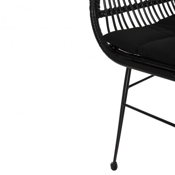 ΠΟΛΥΘΡΟΝΑ ΜΕ ΜΑΞΙΛΑΡΙ ΜΕΤΑΛΛΙΚΗ FB95450.32 ΜΕ WICKER ΜΑΥΡΟ 58x59x82Υεκ. 9
