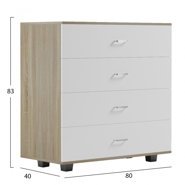 ΣΥΡΤΑΡΙΕΡΑ ΜΕΛΑΜΙΝΗΣ ME 4 ΣΥΡΤΑΡΙΑ SONAMA FB98996.04 80x40x83Yεκ. 1