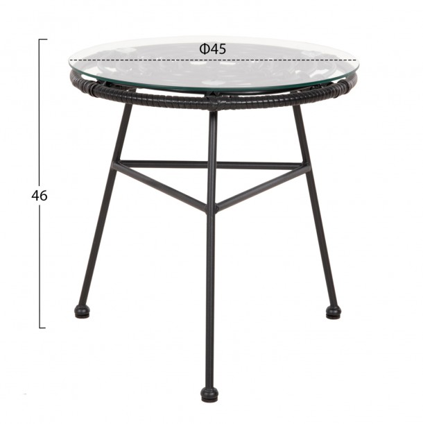 ΣΕΤ ΕΞΩΤΕΡΙΚΟΥ ΧΩΡΟΥ 3ΤΜΧ FB921047.12 ΜΑΥΡΟ ΣΥΝΘ.RATTAN & ΜΕΤΑΛΛΟ 1