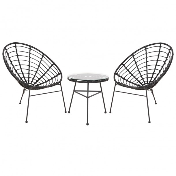 ΣΕΤ ΕΞΩΤΕΡΙΚΟΥ ΧΩΡΟΥ 3ΤΜΧ FB921047.12 ΜΑΥΡΟ ΣΥΝΘ.RATTAN & ΜΕΤΑΛΛΟ 0