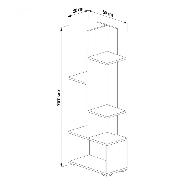 ΒΙΒΛΙΟΘΗΚΗ FB918195.03 ΜΕΛΑΜΙΝΗ ΣΕ ΛΕΥΚΟ-ATLANTIS GREEN 50x25x127Υεκ. 1