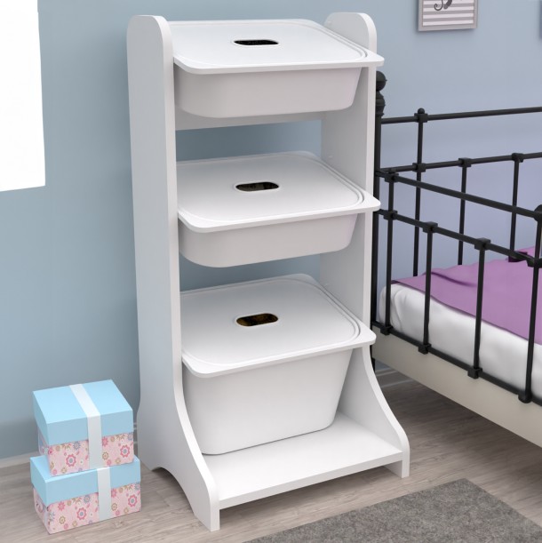 ΕΠΙΠΛΟ ΑΠΟΘΗΚΕΥΣΗΣ FB918207.01 ΛΕΥΚΗ ΜΕΛΑΜΙΝΗ 44x35x90Υεκ. 3