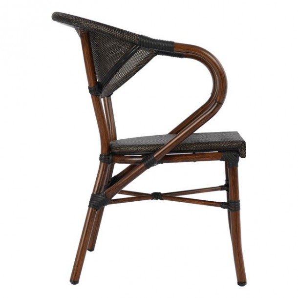 ΠΟΛΥΘΡΟΝΑ ΑΛΟΥΜΙΝΙΟΥ BAMBOO ΚΑΦΕ ΜΕ TEXTLINE FB95025 60,5x59x81 cm 3