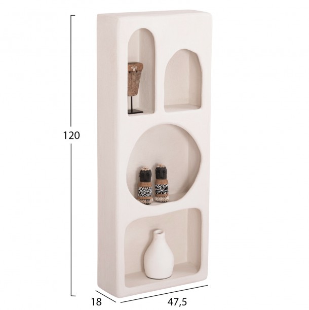 ΡΑΦΙΕΡΑ ΤΟΙΧΟΥ FB918069 MDF ΣΕ ΥΠΟΛΕΥΚΟ ΧΡΩΜΑ 47x18x120Υεκ. 1