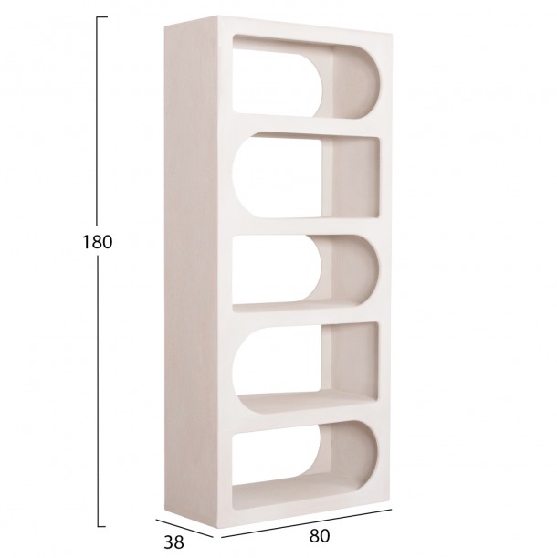 ΒΙΒΛΙΟΘΗΚΗ FB918062 MDF ΣΕ ΥΠΟΛΕΥΚΟ ΧΡΩΜΑ 80x38x180Yεκ. 1