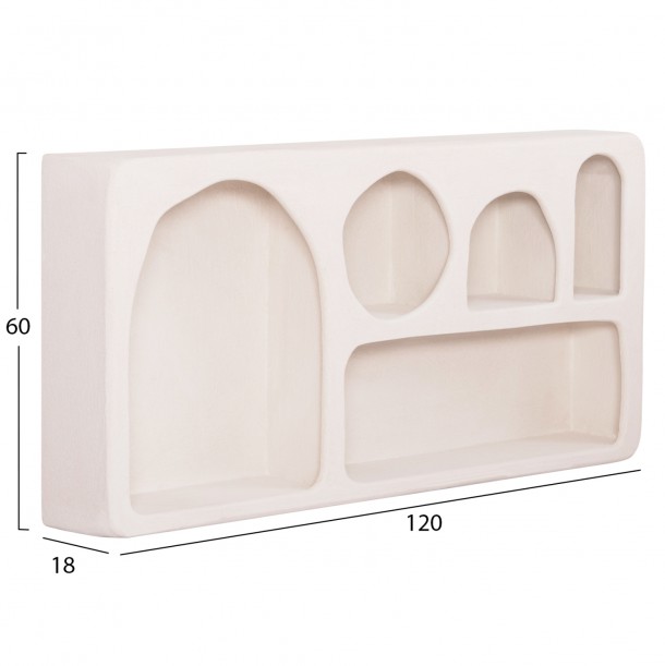 ΡΑΦΙ ΤΟΙΧΟΥ FB918063.01 MDF ΣΕ ΥΠΟΛΕΥΚΟ 120x18x60Υεκ. 1