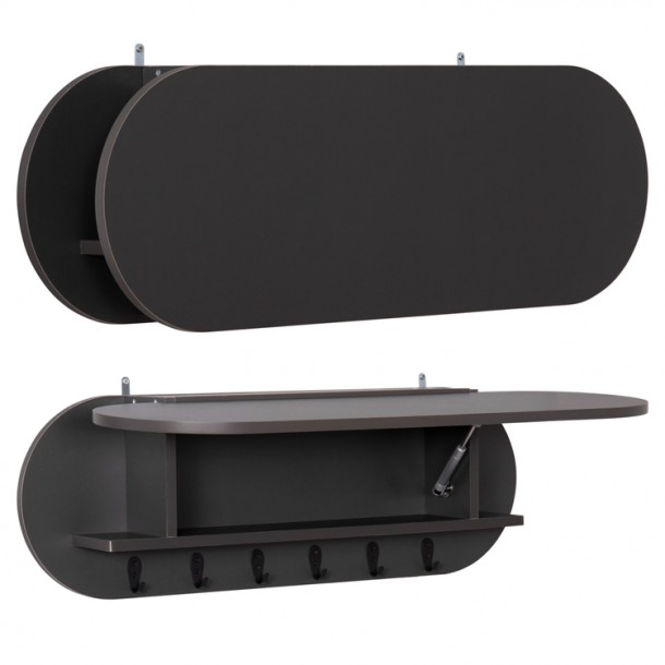ΚΡΕΜΑΣΤΡΑ ΕΙΣΟΔΟΥ & ΚΛΕΙΣΤΟ ΡΑΦΙ FB918078.03 ΜΕΛΑΜΙΝΗ ΣΚΟΥΡΟ ΓΚΡΙ 84x12x28.6Υεκ 0