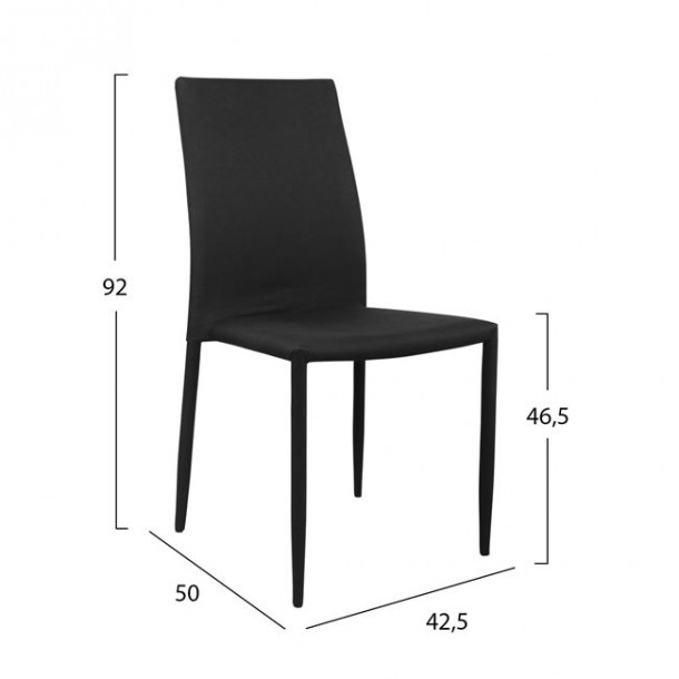 ΚΑΡΕΚΛΑ FB90065.02 ΜΕ ΥΦΑΣΜΑ ΜΑΥΡΟ 44x54,5x89Υ εκ. 1