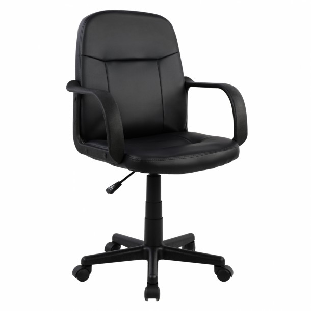 ΚΑΡΕΚΛΑ ΓΡΑΦΕΙΟΥ FB91005 ΜΕ ΜΠΡΑΤΣΑ ΜΑΥΡO PU 56,5x50x88 100Υ εκ. 0