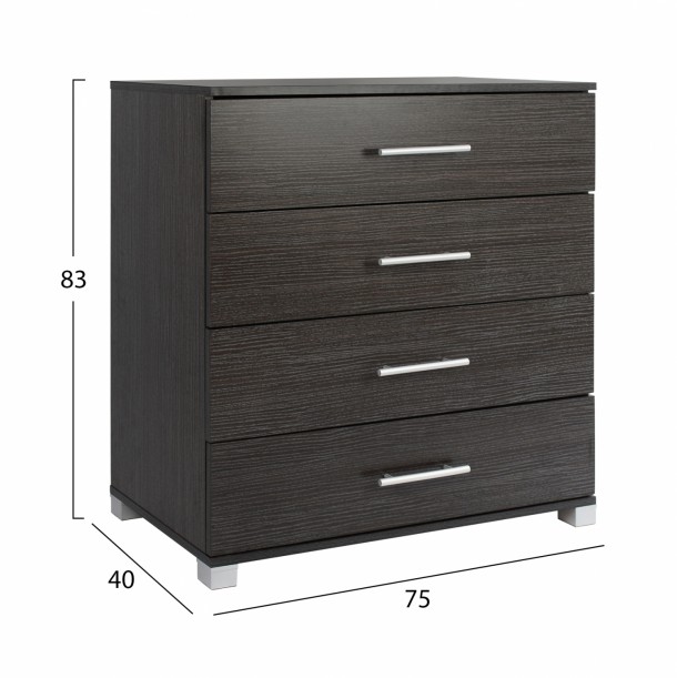 ΣΥΡΤΑΡΙΕΡΑ ΜΕΛΑΜΙΝΗΣ FB92204.01 ME 4 ΣΥΡΤΑΡΙΑ ZEBRANO 75x40x83 εκ. 1