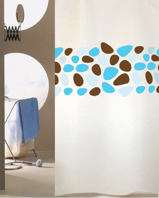 ΚΟΥΡΤΙΝΑ ΜΠΑΝΙΟΥ PEBBLES 180(Μ)X180(Υ) ΤΥΡΚΟΥΑΖ 0