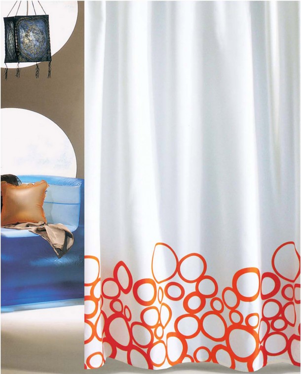 ΚΟΥΡΤΙΝΑ ΜΠΑΝΙΟΥ BUBBLES 180(Μ)X180(Υ) ΠΟΡΤΟΚΑΛΙ 0