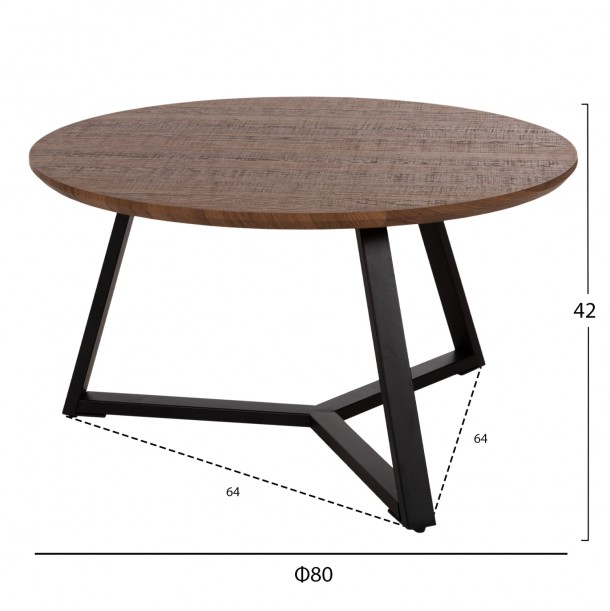 ΣΕΤ 2ΤΜΧ ΤΡΑΠΕΖΙΑ ΣΑΛΟΝΙΟΥ FB921090.02 MDF ΣΕ ΚΑΡΥΔΙ ΧΡΩΜΑ Φ80εκ & Φ45εκ 1