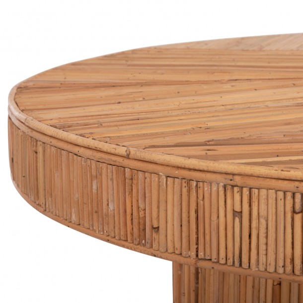 ΤΡΑΠΕΖΙ ΤΡΑΠΕΖΑΡΙΑΣ FB99884 ΦΥΣΙΚΟ RATTAN ΣΕ ΦΥΣΙΚΟ ΧΡΩΜΑ Φ120x76Υεκ. 5