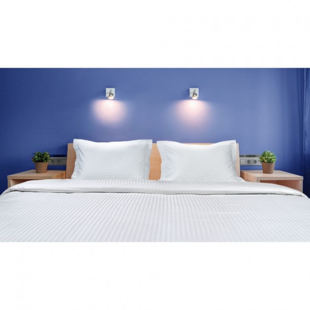 ΣΕΝΤΟΝΙ ΞΕΝΟΔΟΧΕΙΟΥ ΛΕΥΚΟ 240T 1CM SATIN STRIPE 280X290 0