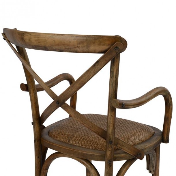 ΚΑΡΕΚΛΑ ΜΕ ΜΠΡΑΤΣΑ ΞΥΛΙΝΗ FB90105.01 NATURAL & ΨΑΘΑ 52x56x89,5 εκ. 6